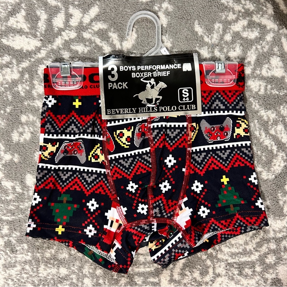 Beverly Hills Polo Club Boys Holiday Underwear NEW Small 4-6